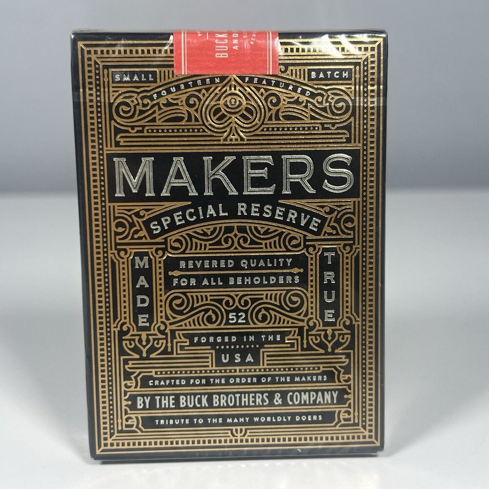Makers Special Edition Black Gold Playing Cards Dan & Dave Deck BRAND NEW SEALED